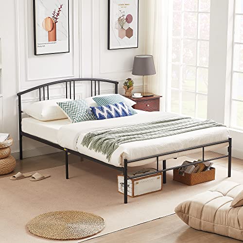VECELO Queen Metal Bed Frame with Headboard/Footboard