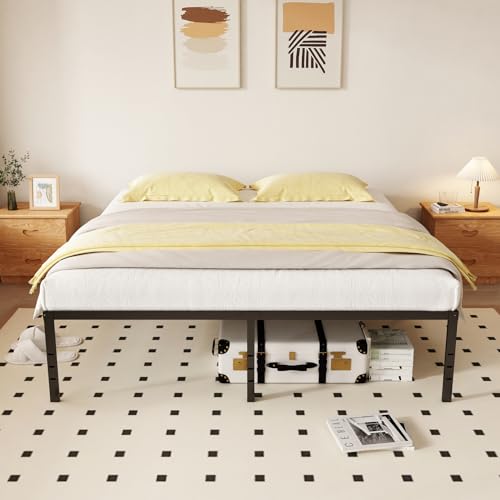 Joceret 14 Full Size Metal Bed Frame, Black