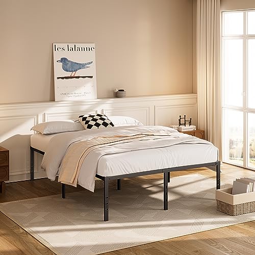 18" Heavy Duty Steel Queen Bed Frame, No Box Spring
