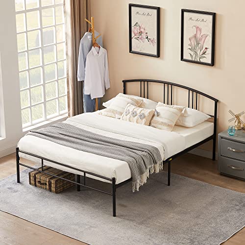 VECELO Queen Metal Bed Frame with Headboard/Footboard