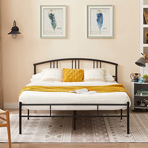 VECELO Queen Metal Bed Frame with Headboard/Footboard