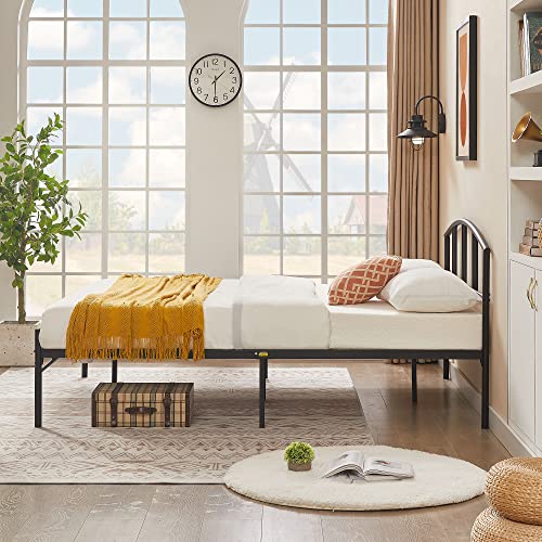 VECELO Queen Metal Bed Frame with Headboard/Footboard