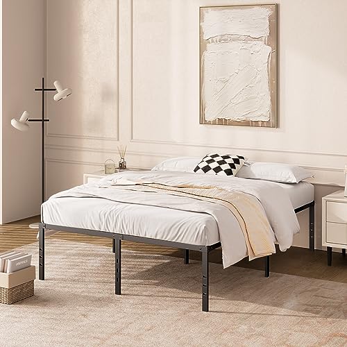 18" Heavy Duty Steel Queen Bed Frame, No Box Spring