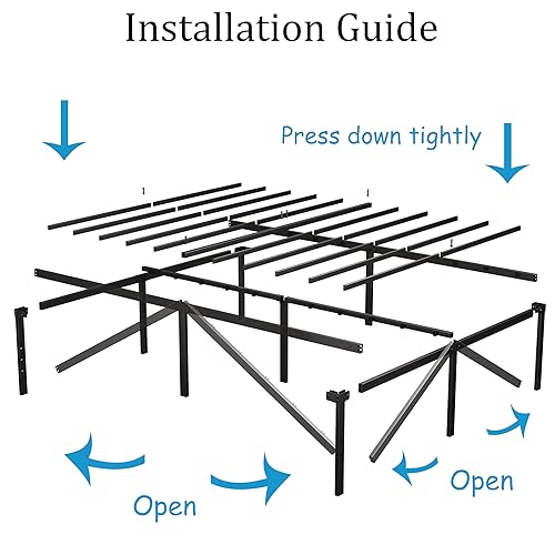 18" Heavy Duty Steel Queen Bed Frame, No Box Spring