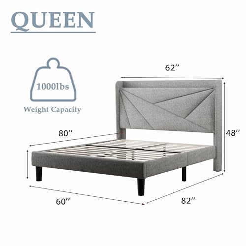 Feonase Queen Bed Frame with USB Ports & Storage