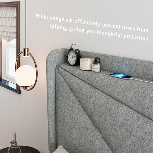 Feonase Queen Bed Frame with USB Ports & Storage