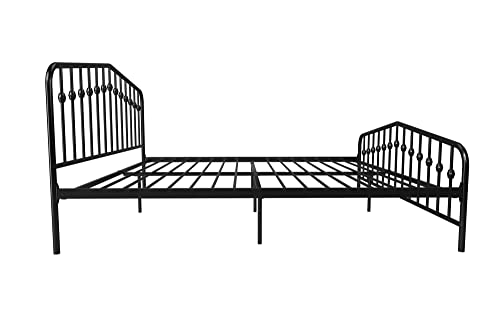 King size Black Metal Platform Bed Frame with Headboard