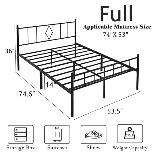14 Inch Metal Platform Full Size Bed Frame