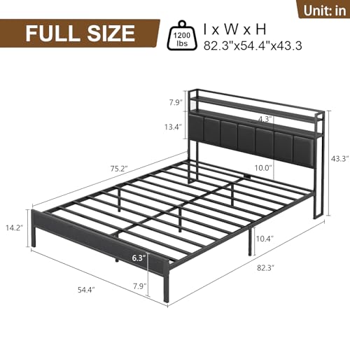 CollaredEagle Full Size Bed Frame & Charging Station