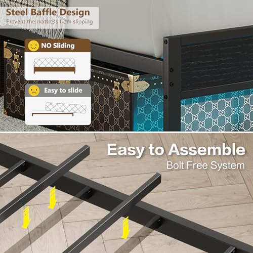 CollaredEagle Full Size Bed Frame & Charging Station