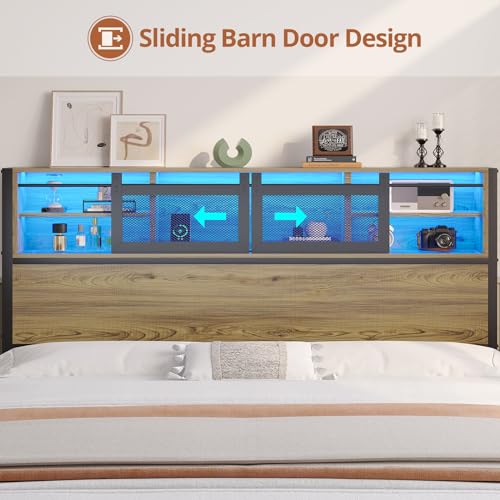Full Size Bed Frame with USB Charging Station