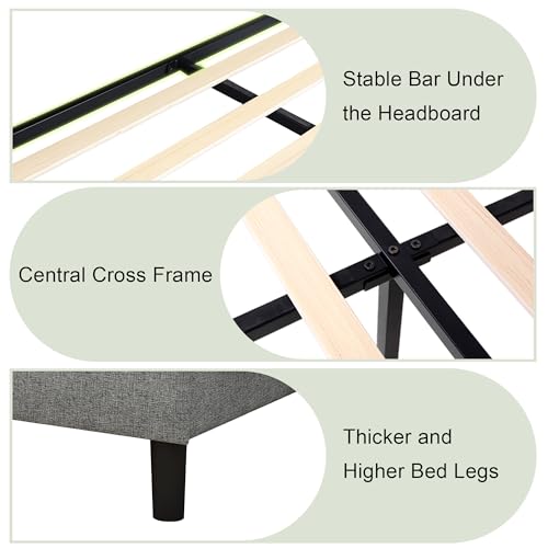 Queen Modern Wingback Bed Frame - Storage Space Included