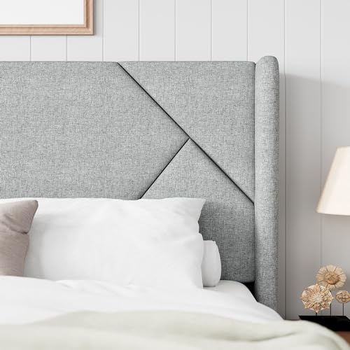 Queen Modern Wingback Bed Frame - Storage Space Included