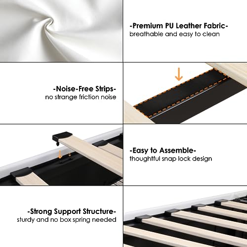 Queen LED Platform Bed with 4 Storage Drawers