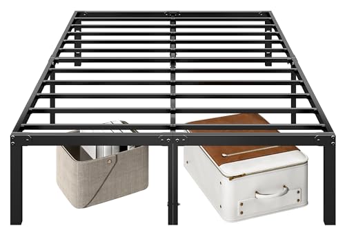 Queen Metal Platform Bed Frame, 14 Inch, Storage