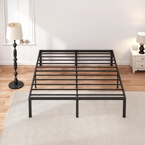 Queen Metal Platform Bed Frame, 14 Inch, Storage