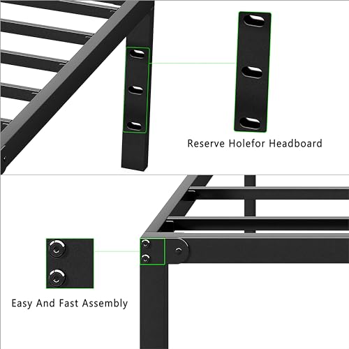 Queen Metal Platform Bed Frame, 14 Inch, Storage