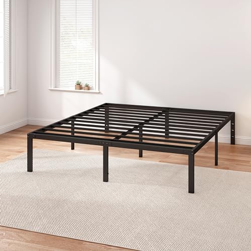 Queen Metal Platform Bed Frame, 14 Inch, Storage