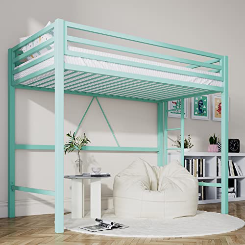 Junior Loft Bed Twin Size in Aqua Blue