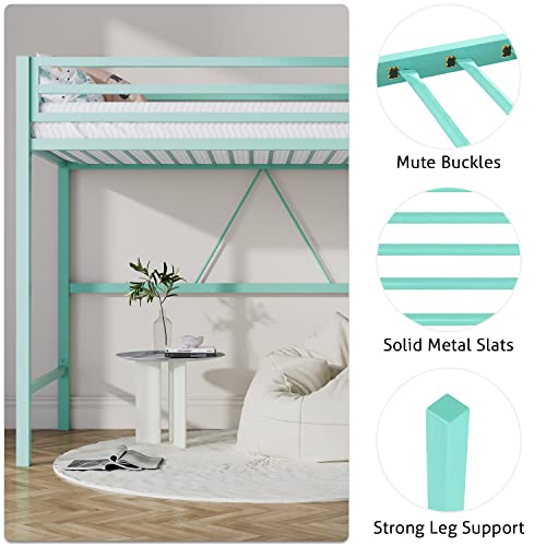 Junior Loft Bed Twin Size in Aqua Blue