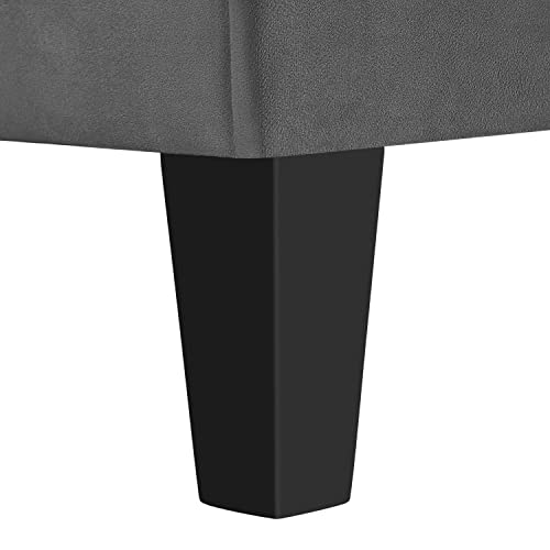 Velvet Upholstered Queen Bed Frame with Curved Headboard