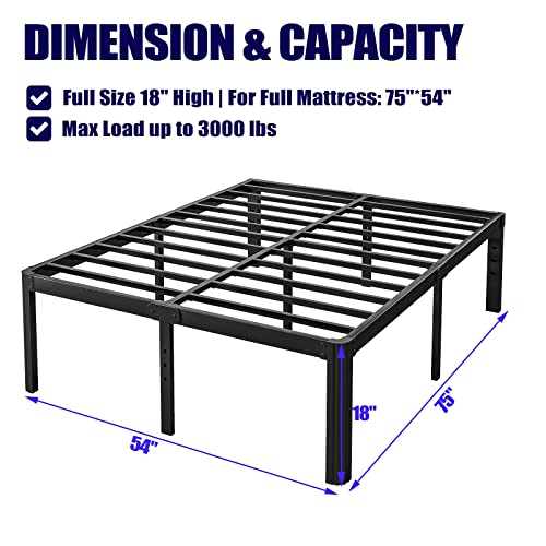 18in Full Size Metal Bed Frame - Black