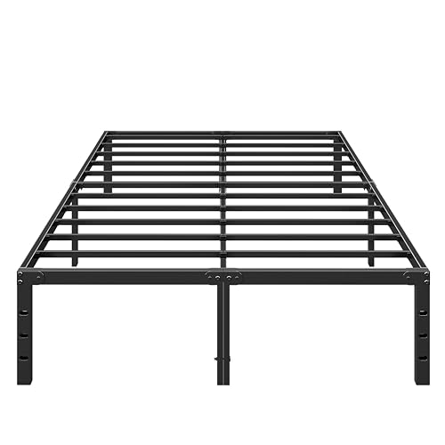 Black Full Size Metal Platform Bed Frame with Storage