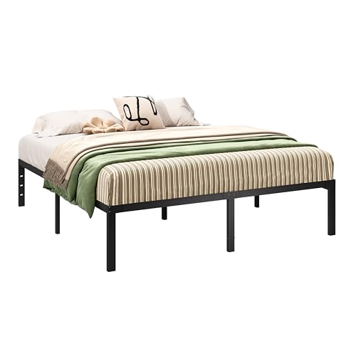 Black Full Size Metal Platform Bed Frame with Storage