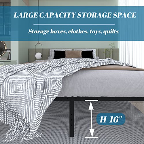 Chezisam Queen Steel Slat Bed Frame - Black