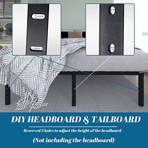 Chezisam Queen Steel Slat Bed Frame - Black