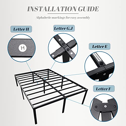 Chezisam Queen Steel Slat Bed Frame - Black