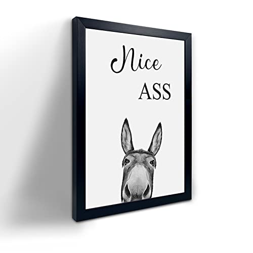 Funny Donkey Animal Prints Bathroom Sign, Toilet Room Decor