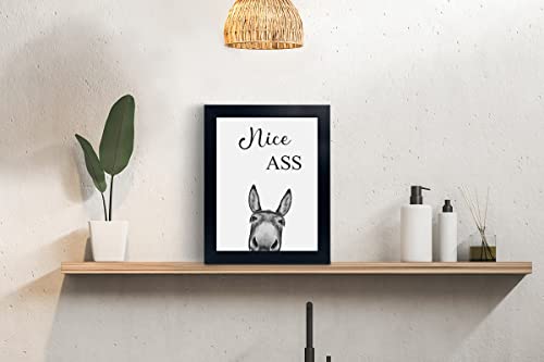 Funny Donkey Animal Prints Bathroom Sign, Toilet Room Decor