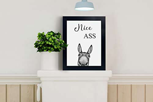 Funny Donkey Animal Prints Bathroom Sign, Toilet Room Decor