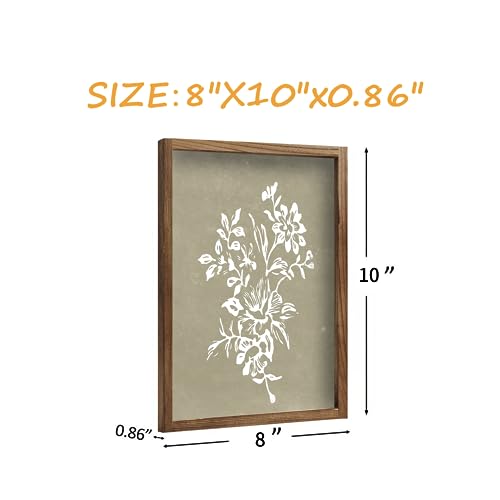 Set of 4 Botanical Prints in Rustic Frames