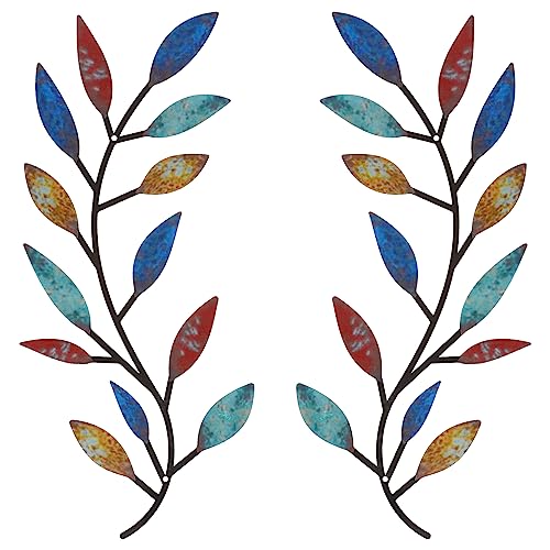Elegant Metal Tree Leaf Wall Decor Set