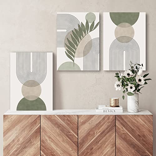 Set of 3 Sage Green Boho Wall Art