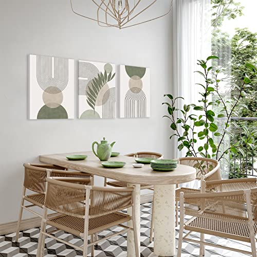 Set of 3 Sage Green Boho Wall Art