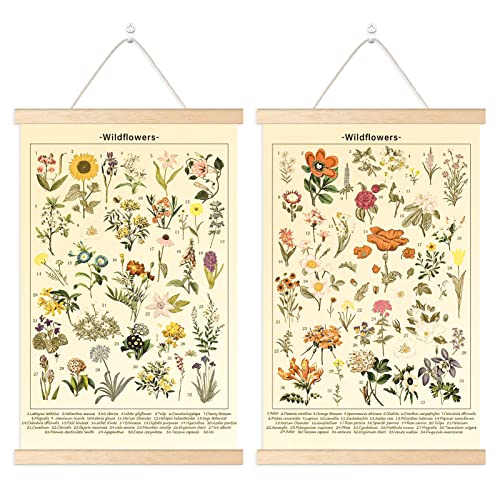 Vintage Floral Hanging Poster Set for Indoor/Outdoor Decor