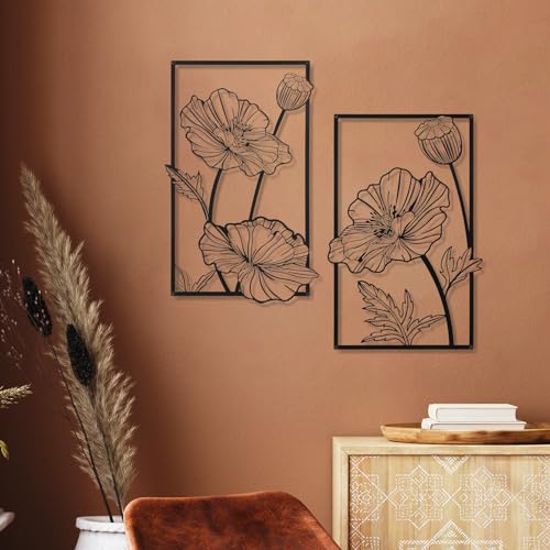 Lotus Metal Wall Art Trio for Indoor/Outdoor Decor
