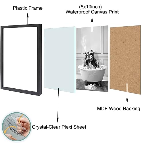 Chimpanzee in Bathtub Framed Wall Art, Funny Bathroom