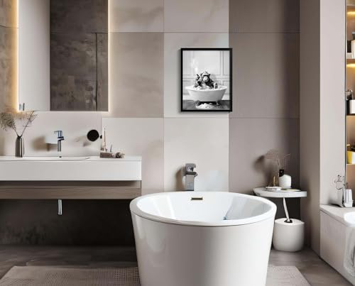 Chimpanzee in Bathtub Framed Wall Art, Funny Bathroom