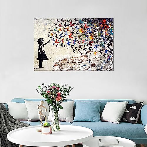 Banksy Street Graffiti Canvas Prints for Modern Home