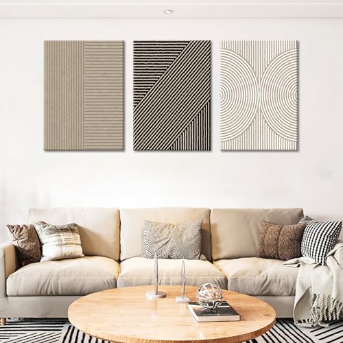Neutral Abstract Wall Art Set for Boho Decor
