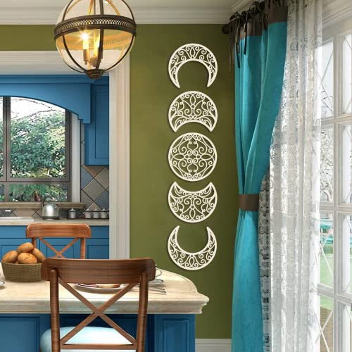 Wooden Moon Phase Wall Decor for Boho Home