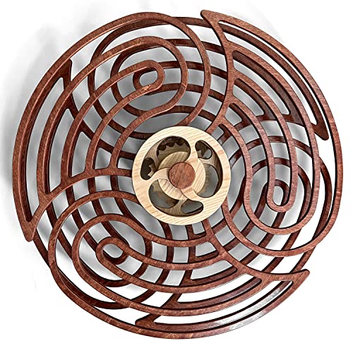Hand Crafted Wood Kinetic Wall Art - Canyon Brown