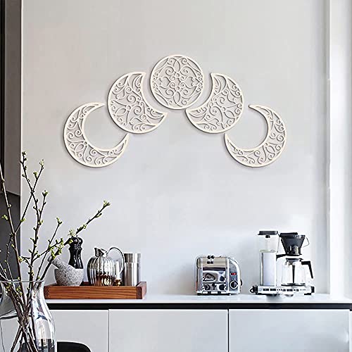Wooden Moon Phase Wall Decor for Boho Home