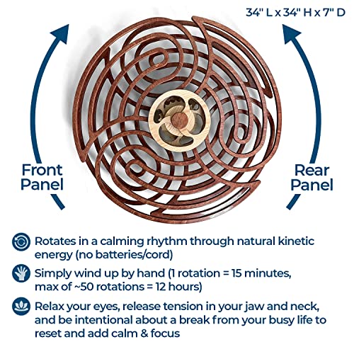 Hand Crafted Wood Kinetic Wall Art - Canyon Brown