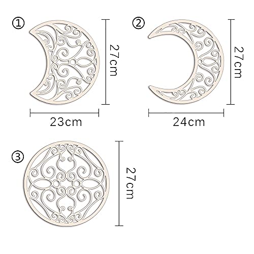 Wooden Moon Phase Wall Decor for Boho Home