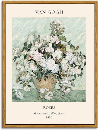 Sage Green Framed Canvas Wall Art Set - Vintage Flower Art Prints